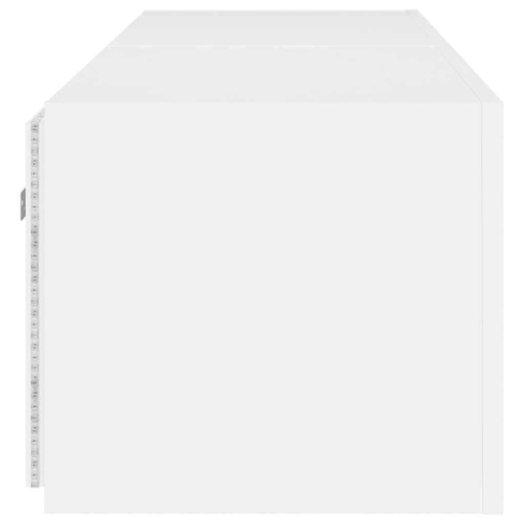 TV nástenné skrinky s LED svetlami 2 ks biele 80x35x31 cm