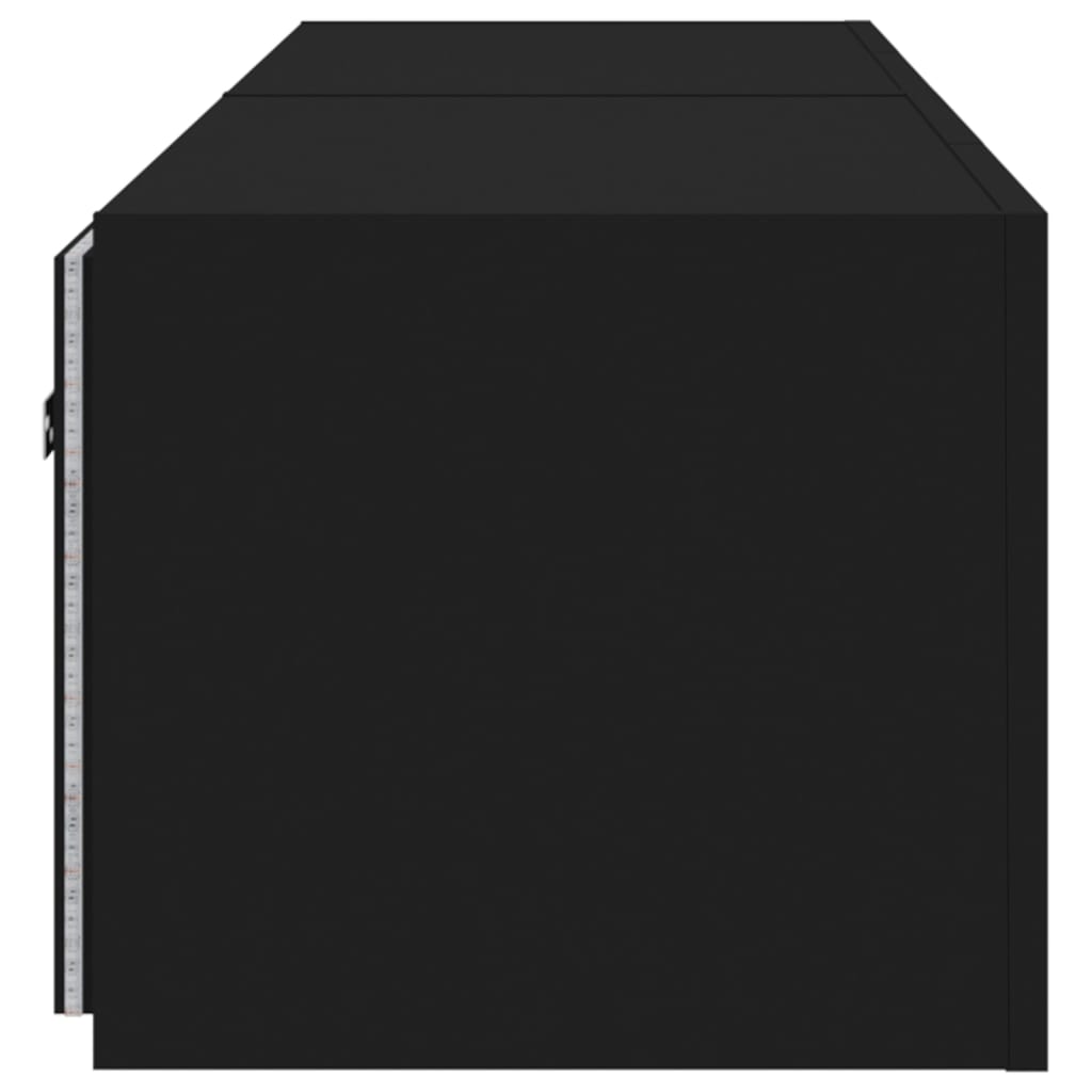 TV nástenné skrinky s LED svetlami 2 ks čierne 80x35x31 cm