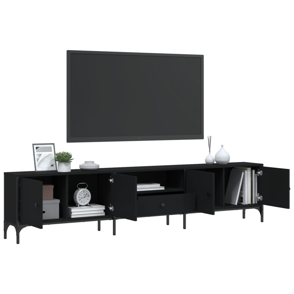 TV skrinka so zásuvkou čierna 200x25x44 cm kompozitné drevo
