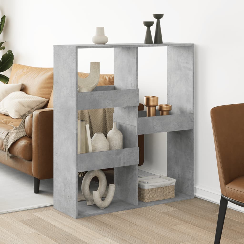 Deliaca stena betónová sivá 100x33x115 cm kompozitné drevo