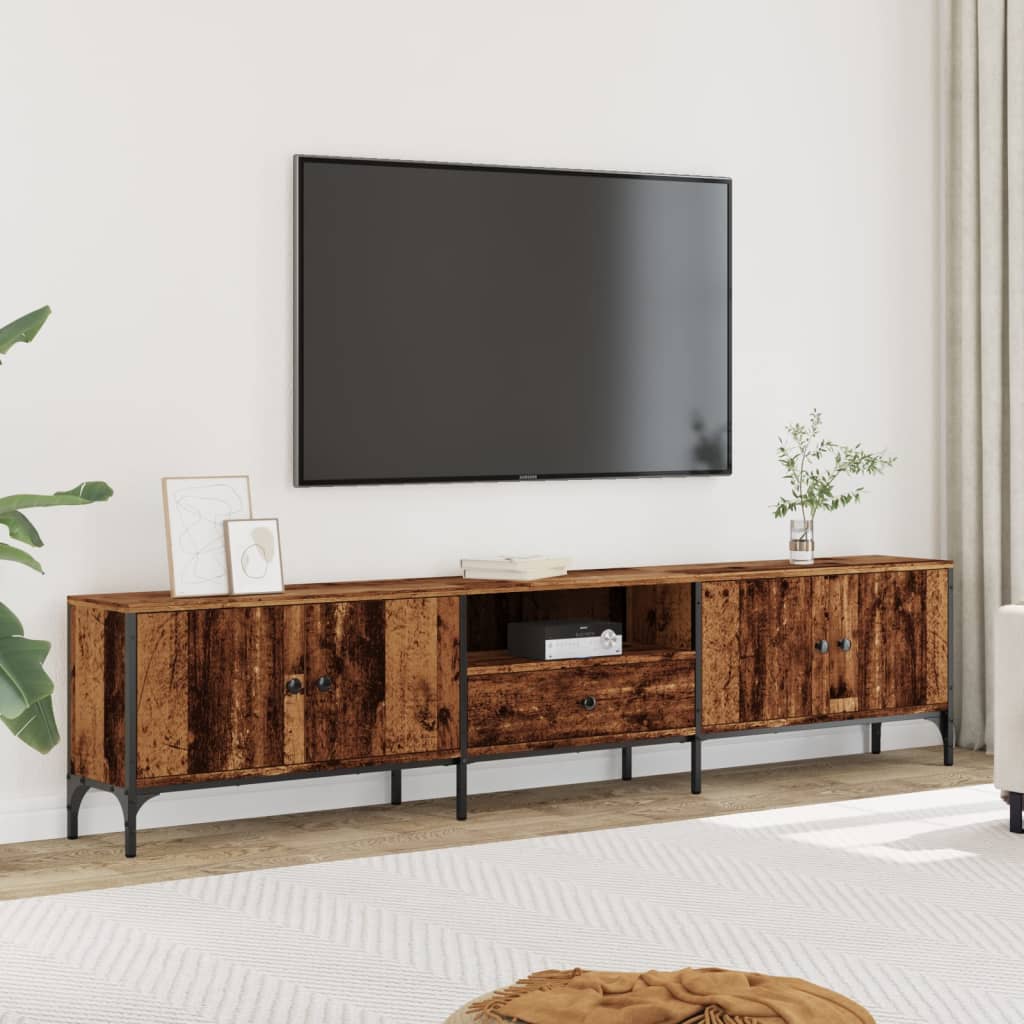 TV skrinka so zásuvkou staré drevo 200x25x44cm kompozitné drevo