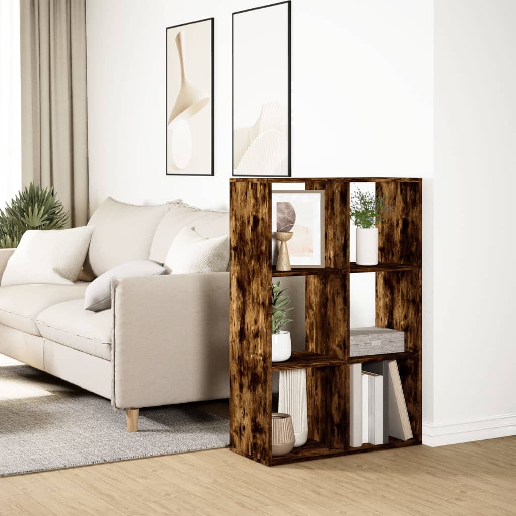 Rozdeľovacia knižnica dymový dub 69,5x29x103,5 cm kompoz. drevo