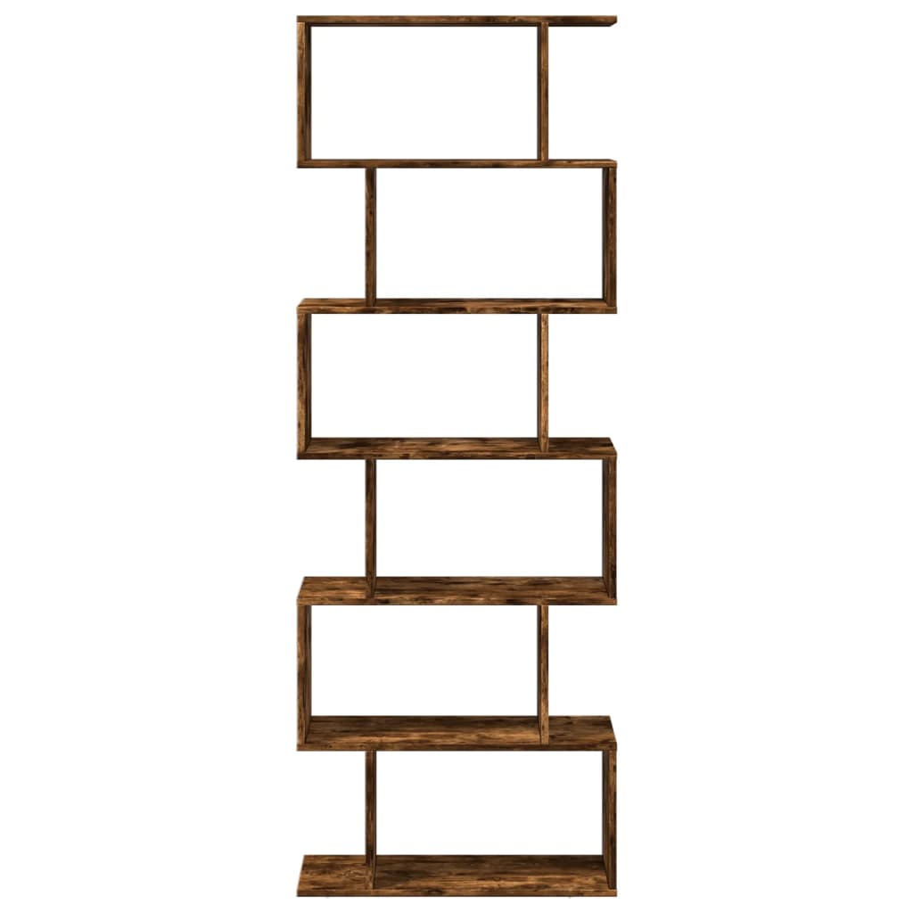 Rozdeľovacia knižnica 6-posch.dymový dub 70x24x193cm komp.drevo