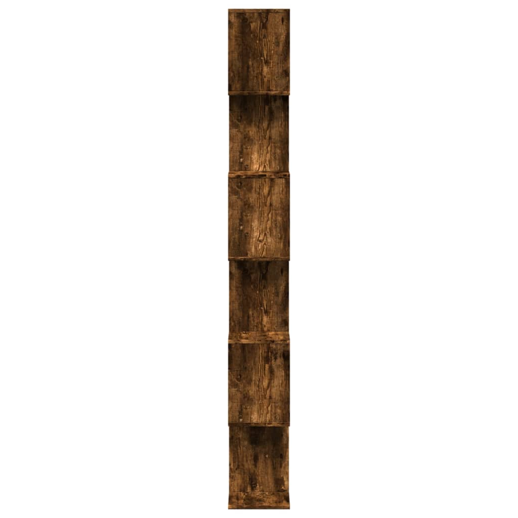 Rozdeľovacia knižnica 6-posch.dymový dub 70x24x193cm komp.drevo