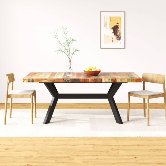 Jedálenský stôl, recyklovaný masív a oceľ 180 cm
