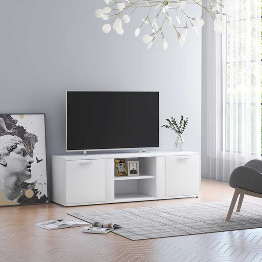 TV skrinka, biela 120x34x37 cm, kompozitné drevo