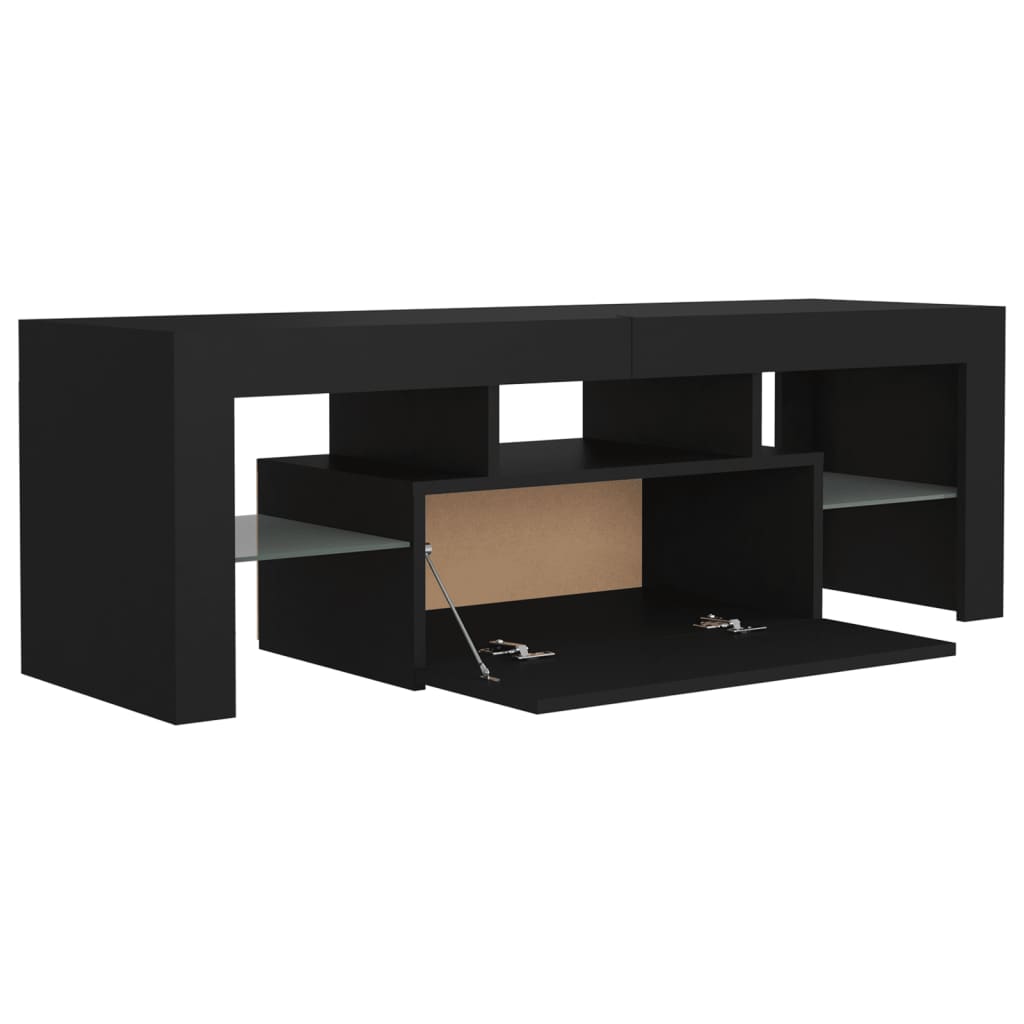 TV skrinka s LED svetlami čierna 120x35x40 cm