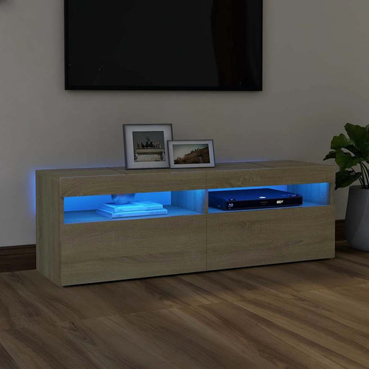 TV skrinka s LED svetlami dub sonoma 120x35x40 cm