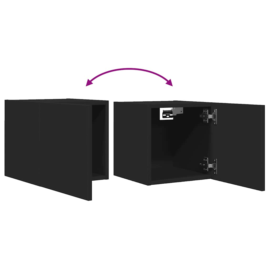 Nástenné TV skrinky 2 ks čierne 30,5x30x30 cm