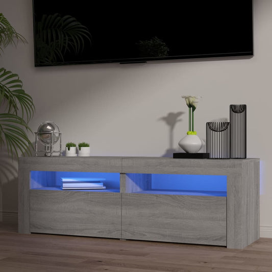 TV skrinka s LED, sivý dub sonoma 120x35x40 cm