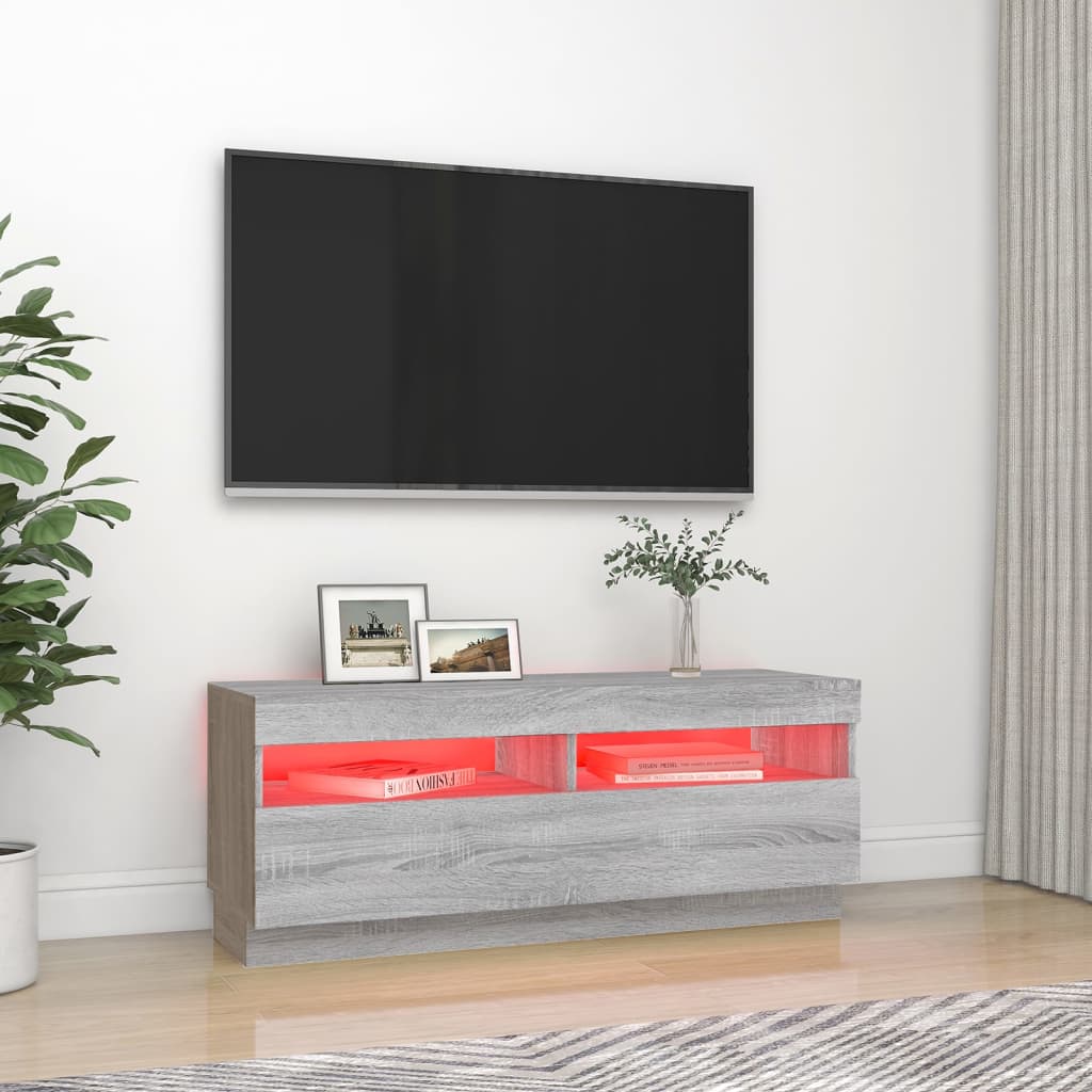 TV skrinka s LED, sivý dub sonoma 100x35x40 cm