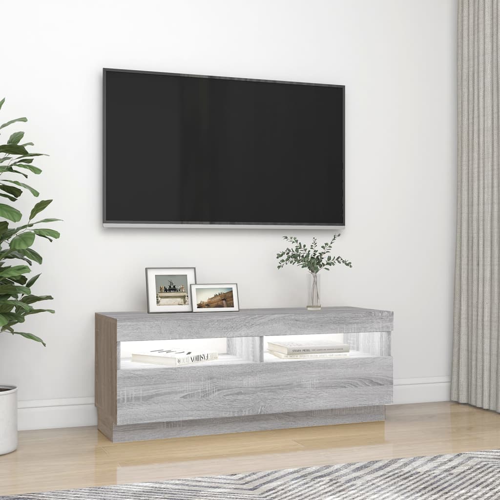 TV skrinka s LED, sivý dub sonoma 100x35x40 cm