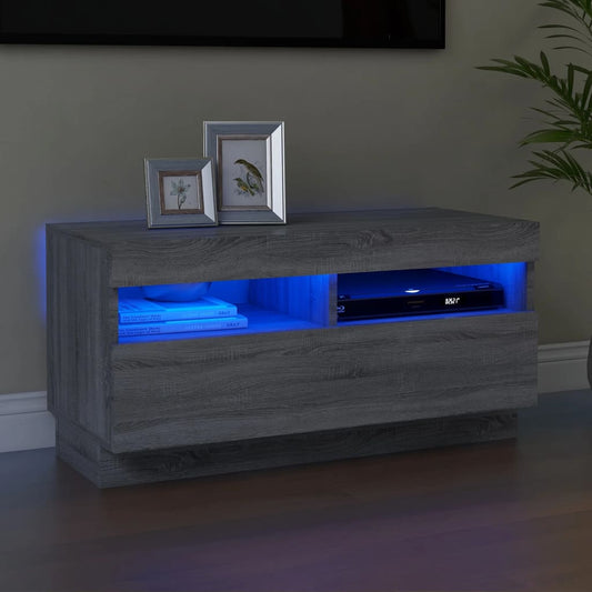TV skrinka s LED, sivý dub sonoma 80x35x40 cm