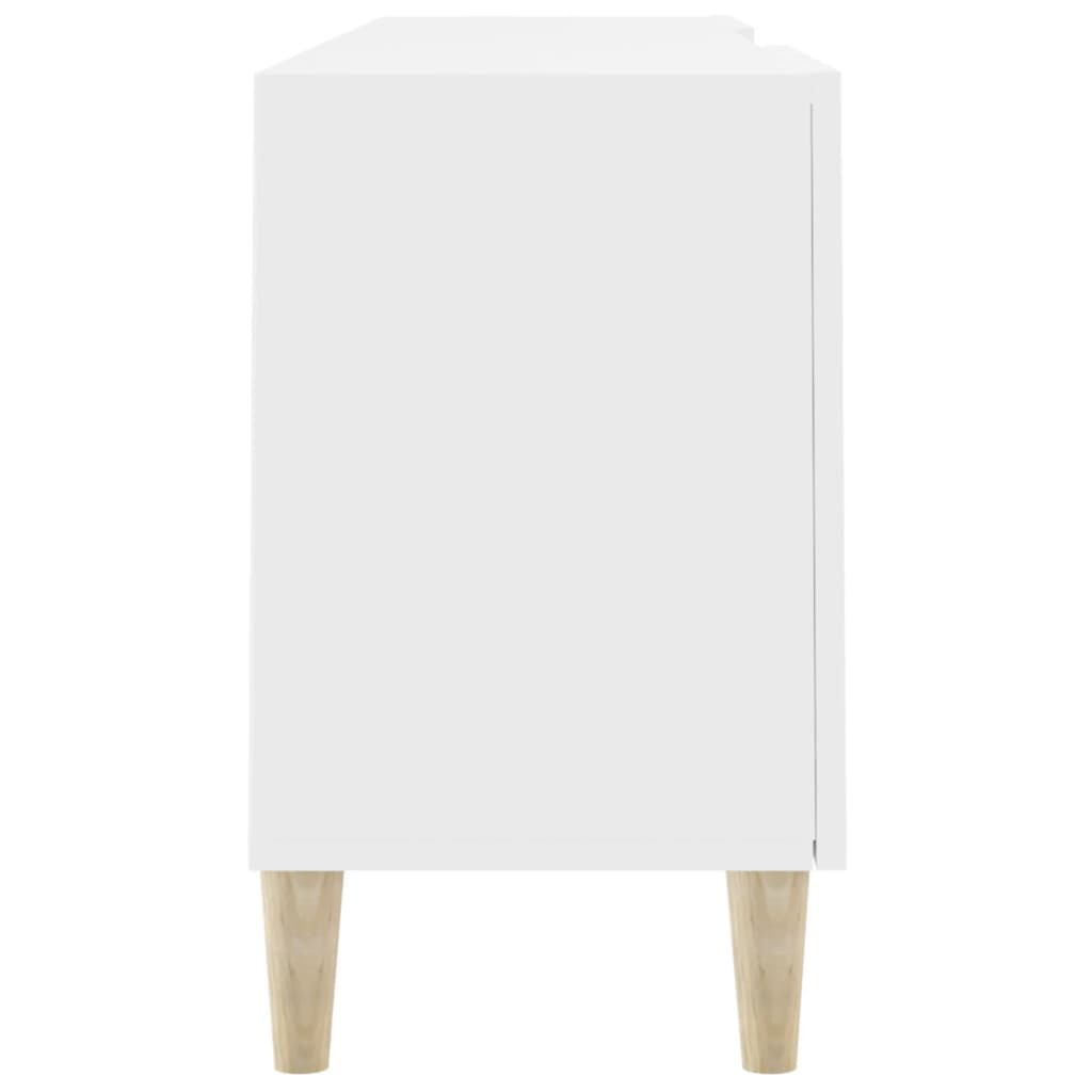 TV stolík biely 150x30x50 cm spracované drevo