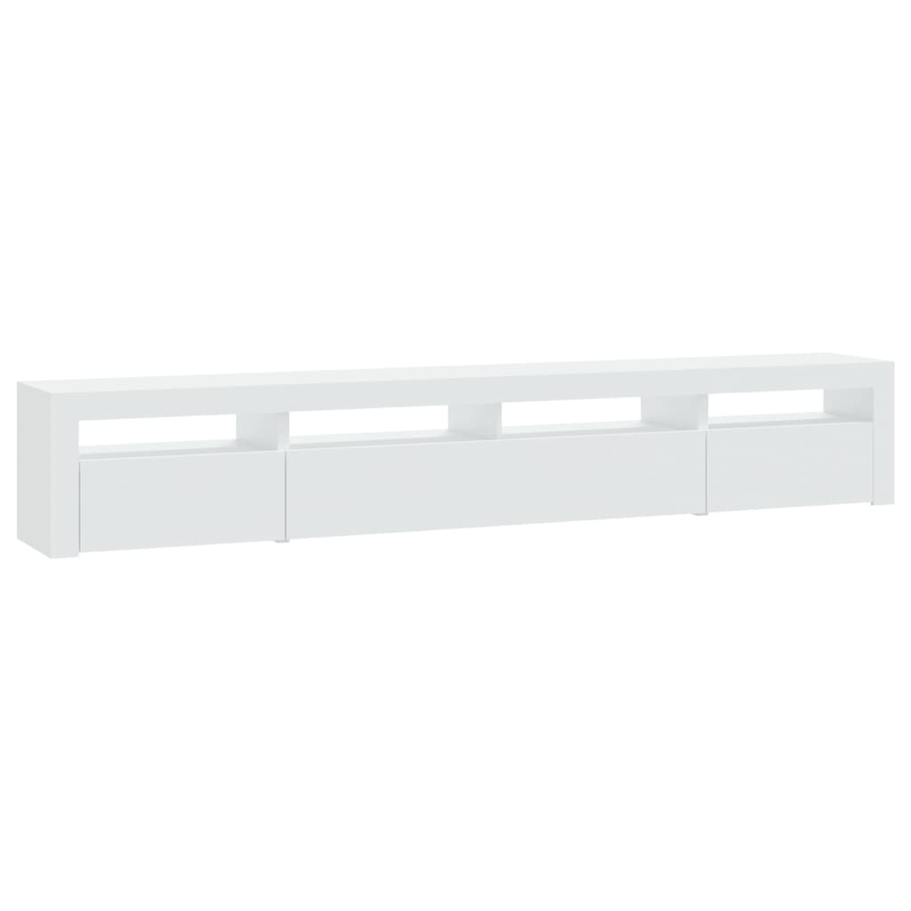 TV skrinka s LED svetlami biela 240x35x40 cm