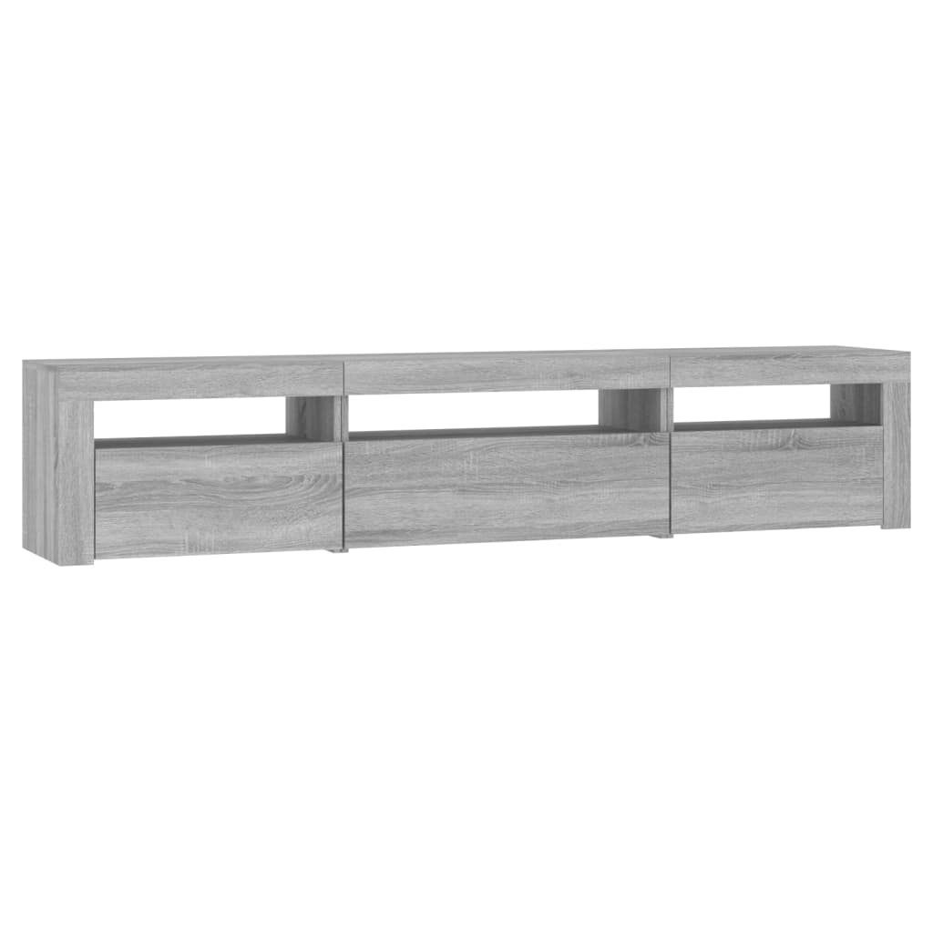 TV skrinka s LED svetlami sivá sonoma 195x35x40 cm